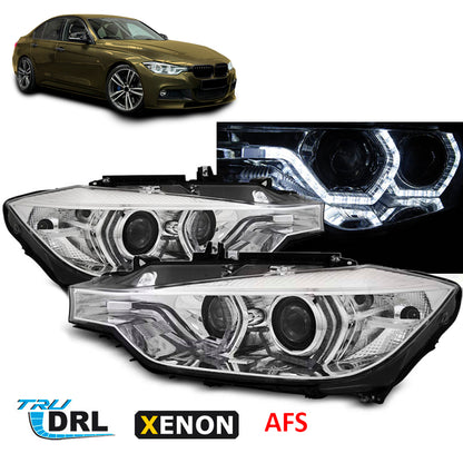 Xenon Scheinwerfer Angel Eyes LED DRL Chrom AFS passend für BMW F30/F31 10.11 - 05.15