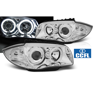 Scheinwerfer Angel Eyes CCFL Chrom passend für BMW 1 E87/E81/82/88 04-11