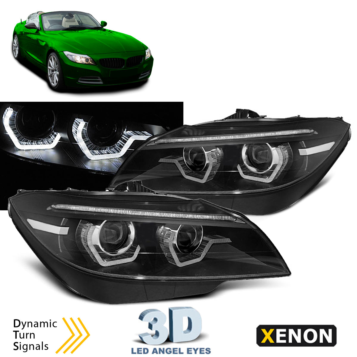 Xenon Scheinwerfer LED DRL Schwarz AFS SEQ passend für BMW Z4 E89 09-13