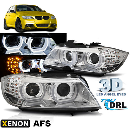 Xenon Scheinwerfer LED DRL Chrom AFS passend für BMW E90/E91 09-11