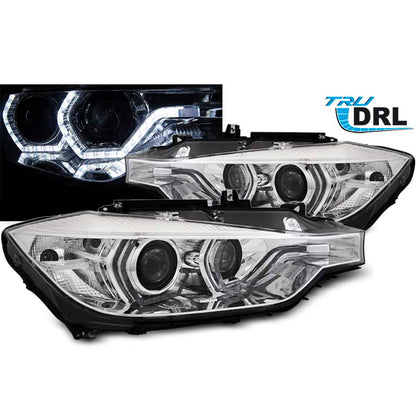 Scheinwerfer Angel Eyes LED DRL Chrom passend für BMW F30/F31 LCI 15-18