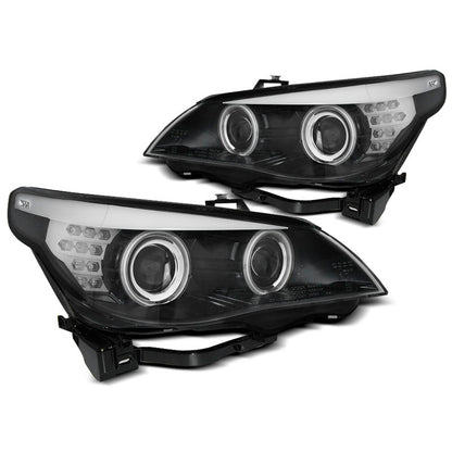 XENON D2S Scheinwerfer CCFL Angel Eyes Schwarz LED Blinker passend für BMW E60/E61 03-04