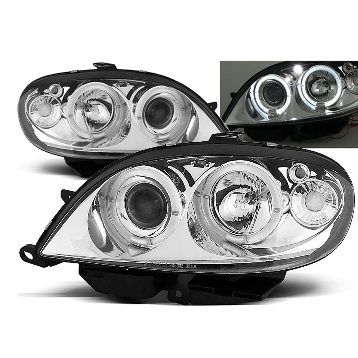 Scheinwerfer Citroën Saxo 09.99-06.03 Angel Eyes Chrom