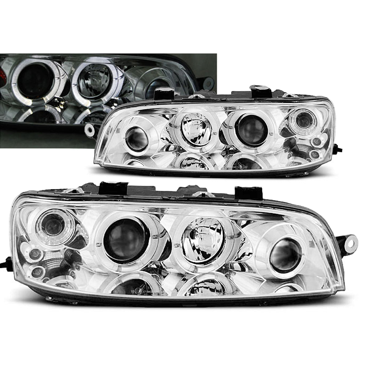Scheinwerfer Fiat Punto 2 10.99-06.03 Angel Eyes Chrom
