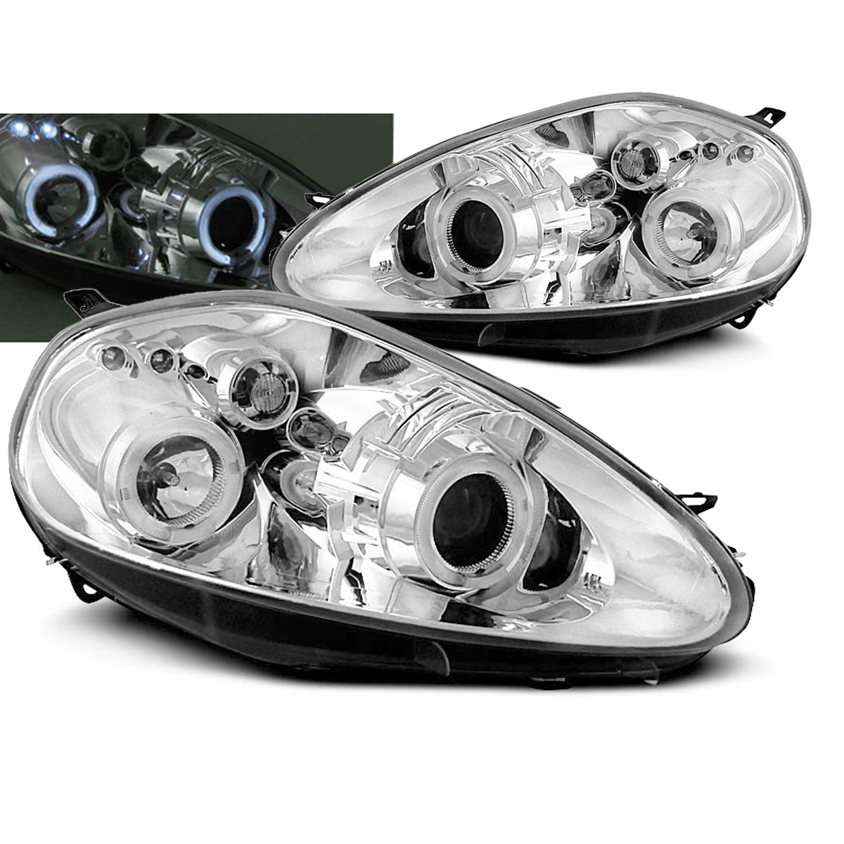 Scheinwerfer Fiat Grande Punto 09.05-08 Angel Eyes Chrom