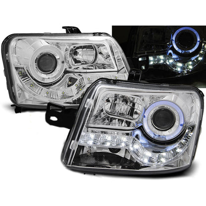 Scheinwerfer passend für Fiat Panda 03-12 Tagfahrlicht Chrom