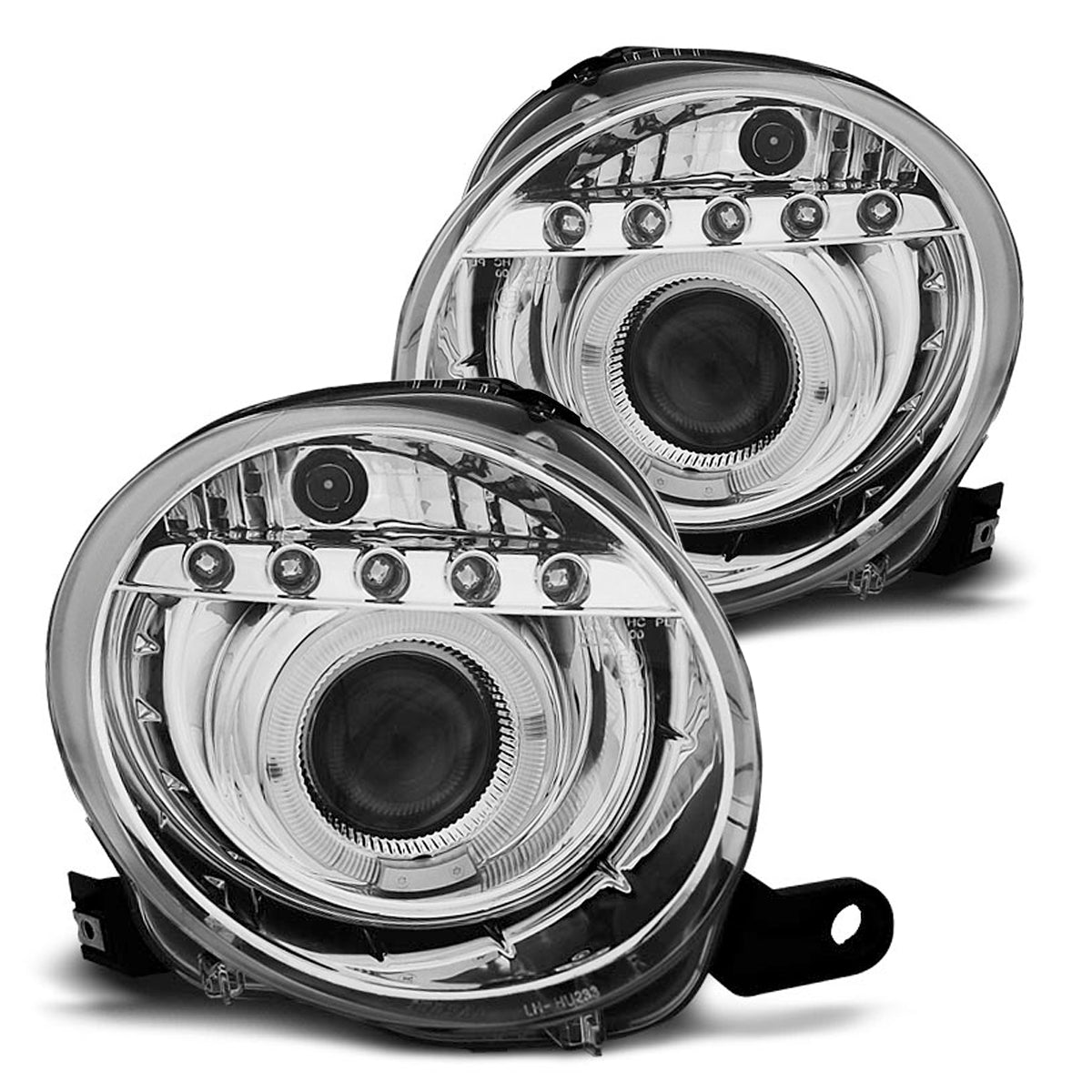 Scheinwerfer passend für Fiat 500 07-15 Projektor Chrom LED
