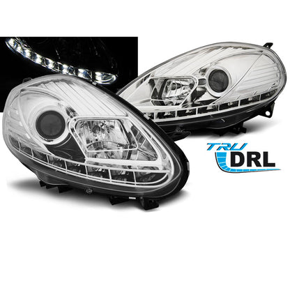Scheinwerfer passend für Fiat Punto Evo 10.09-12 Chrom DRL LED