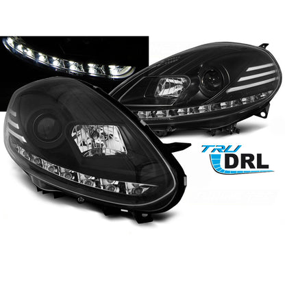 Scheinwerfer passend für Fiat Punto Evo 10.09-12 Schwarz DRL LED