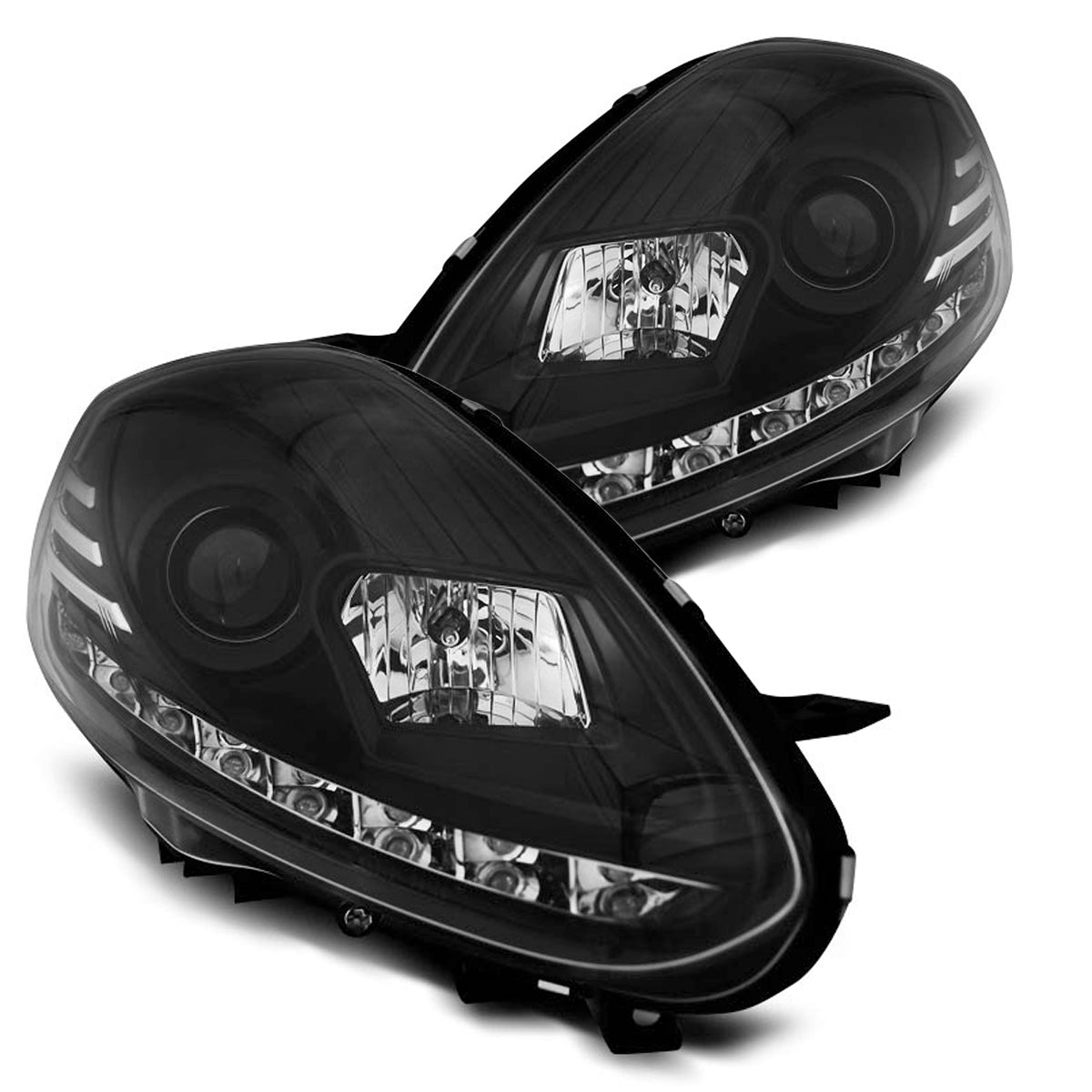Scheinwerfer passend für Fiat Punto Evo 10.09-12 Schwarz DRL LED