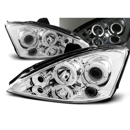 Scheinwerfer passend für Ford Focus 11.01-10.04 Angel Eyes Chrom