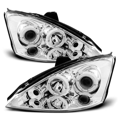 Scheinwerfer passend für Ford Focus 11.01-10.04 Angel Eyes Chrom