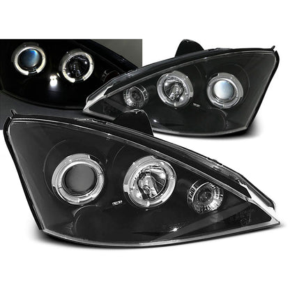 Scheinwerfer passend für Ford Focus 11.01-10.04 Angel Eyes Schwarz