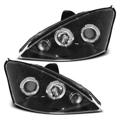 Scheinwerfer passend für Ford Focus 11.01-10.04 Angel Eyes Schwarz