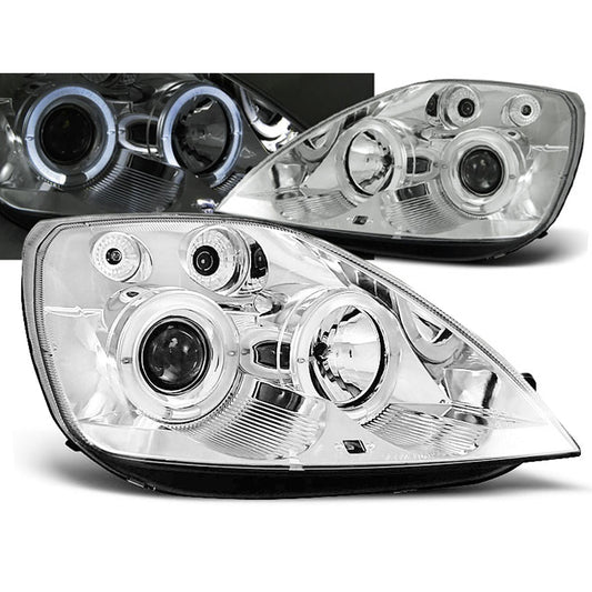 Scheinwerfer passend für Ford Fiesta MK6 05.02-08.05 Angel Eyes Chrom