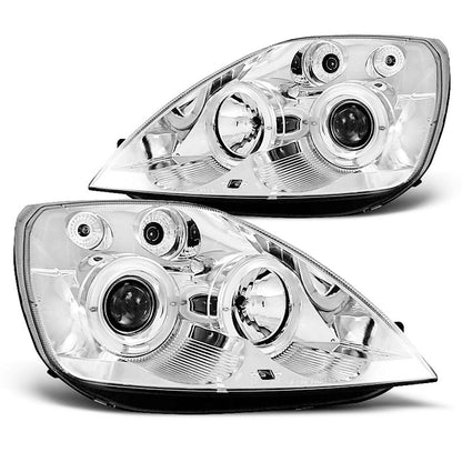 Scheinwerfer passend für Ford Fiesta MK6 05.02-08.05 Angel Eyes Chrom
