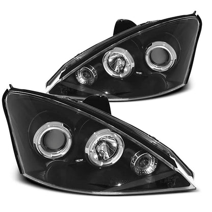 Scheinwerfer passend für Ford Focus 10.98-10.01 Angel Eyes Schwarz