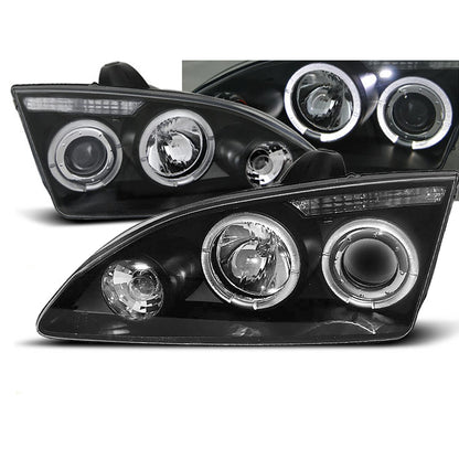 Scheinwerfer passend für Ford Focus II 09.04-01.08 Angel Eyes Schwarz
