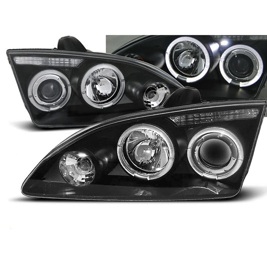 Scheinwerfer passend für Ford Focus II 09.04-01.08 Angel Eyes Schwarz