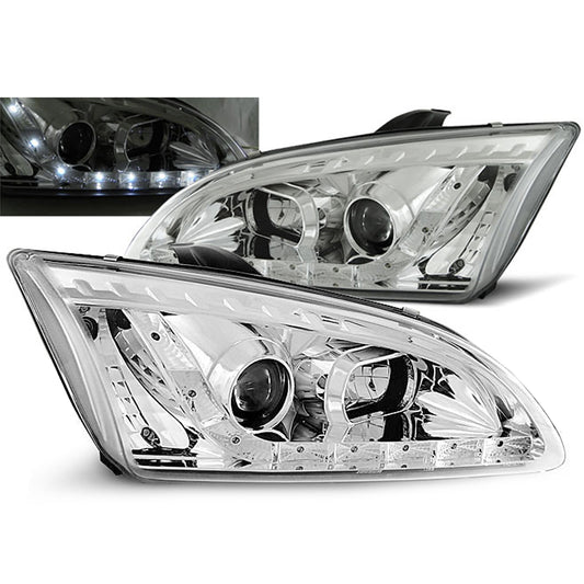 Scheinwerfer passend für Ford Focus II 09.04-01.08 Tagfahrlicht Chrom