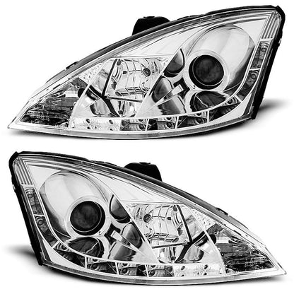 Scheinwerfer passend für Ford Focus 1 10.98-10.01 Tagfahrlicht Chrom