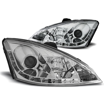 Scheinwerfer passend für Ford Focus 11.01-10.04 Tagfahrlicht Chrom
