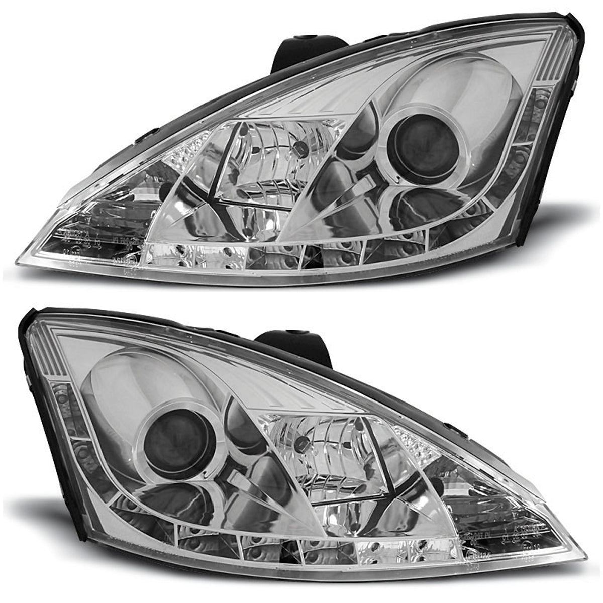 Scheinwerfer passend für Ford Focus 11.01-10.04 Tagfahrlicht Chrom