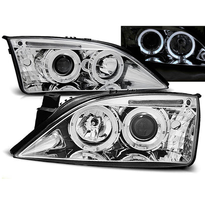 Scheinwerfer passend für Ford Mondeo 09.00-05.07 Angel Eyes Chrom
