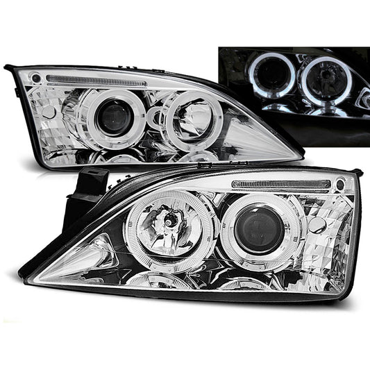 Scheinwerfer passend für Ford Mondeo 09.00-05.07 Angel Eyes Chrom