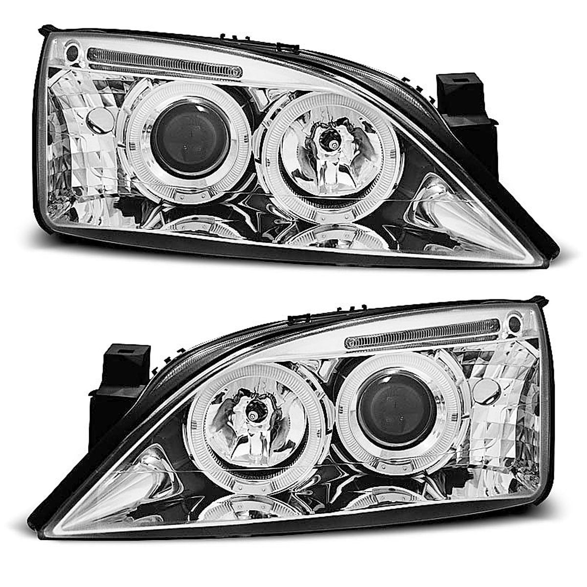 Scheinwerfer passend für Ford Mondeo 09.00-05.07 Angel Eyes Chrom