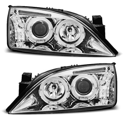 Scheinwerfer passend für Ford Mondeo 09.00-05.07 Angel Eyes Chrom