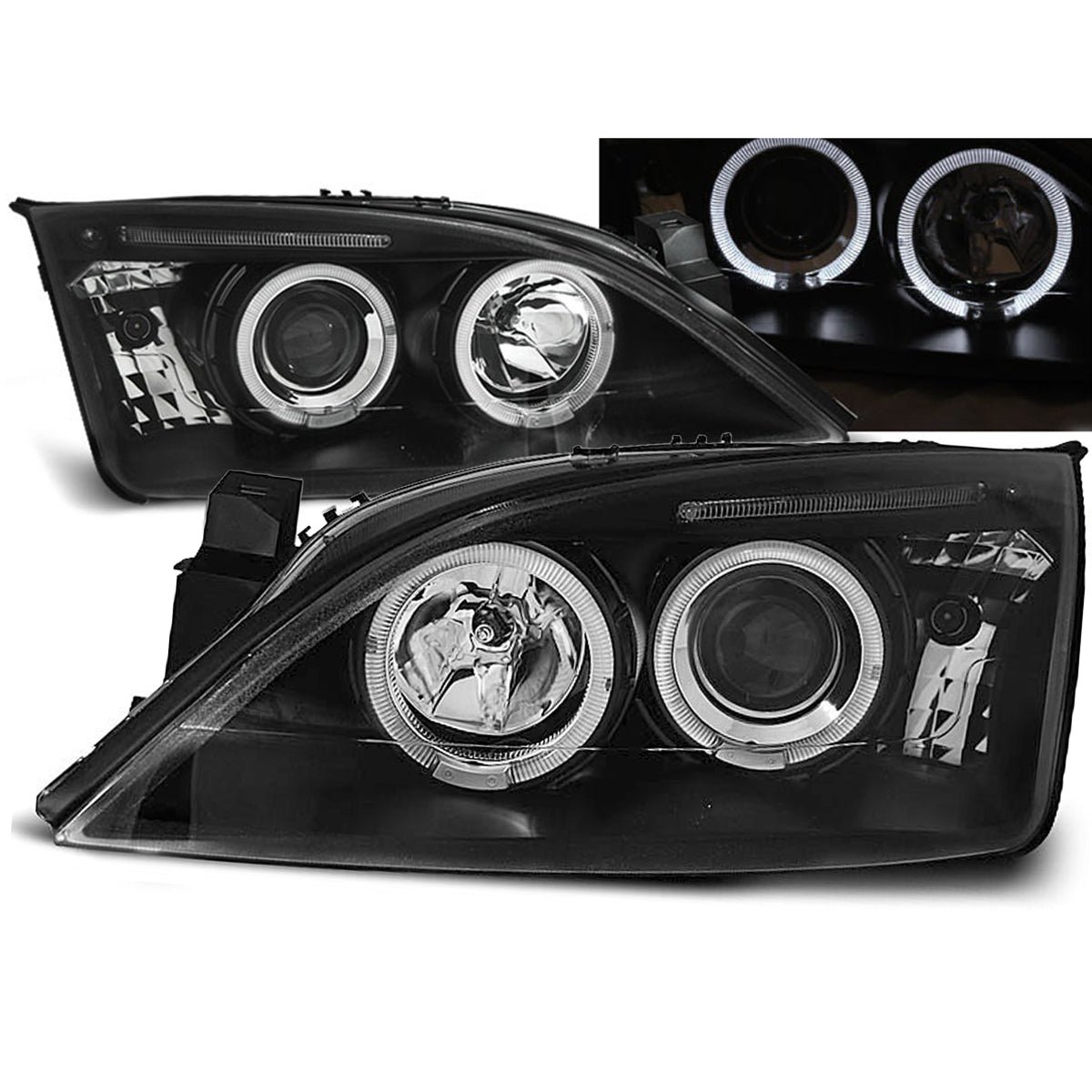 Scheinwerfer passend für Ford Mondeo 09.00-05.07 Angel Eyes Schwarz