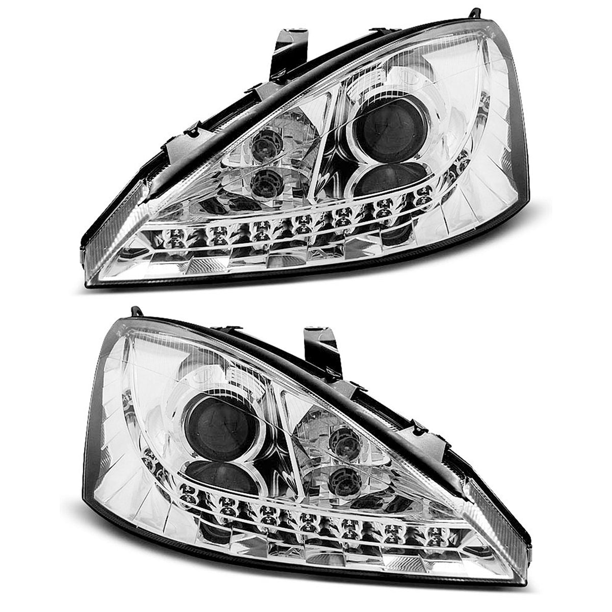 Scheinwerfer passend für Ford Focus 10.98-10.01 Tagfahrlicht Chrom