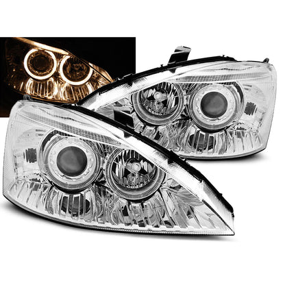 Scheinwerfer passend für Ford Focus 11.01-10.04 Angel Eyes Chrom