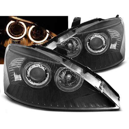 Scheinwerfer passend für Ford Focus 11.01-10.04 Angel Eyes Schwarz