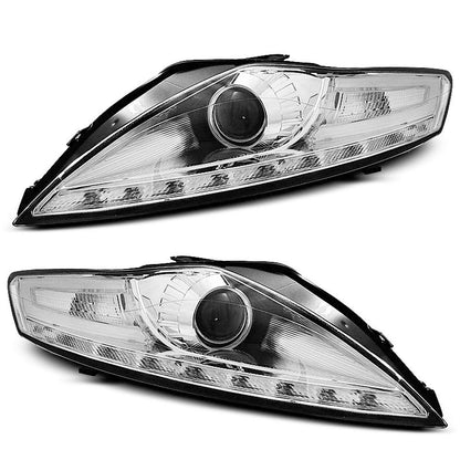 Scheinwerfer passend für Ford Mondeo 07.07-11.10 Tagfahrlicht Chrom LED Blinker