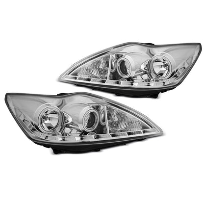 Scheinwerfer passend für Ford Focus II 02.08-10 Angel Eyes CCFL Chrom