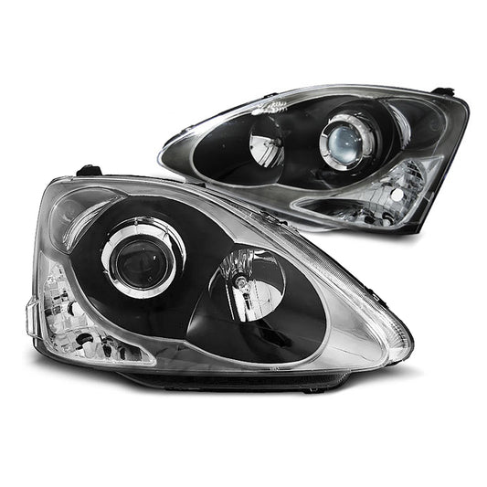 Scheinwerfer passend für Honda Civic 01-06 Hatchback Schwarz
