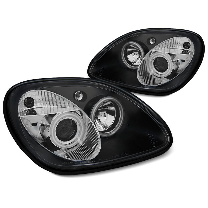 Scheinwerfer Angel Eyes Schwarz passend für Mercedes R170 SLK 04.96-04