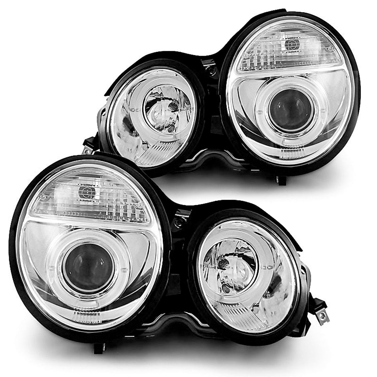 Scheinwerfer Angel Eyes Chrom passend für Mercedes W210 E-Klasse 95-05.99