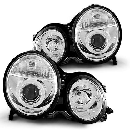 Scheinwerfer Angel Eyes Chrom passend für Mercedes W210 E-Klasse 06.99-02