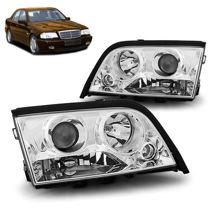 Scheinwerfer Chrom passend für Mercedes W202 C-Klasse 06.93-06.00