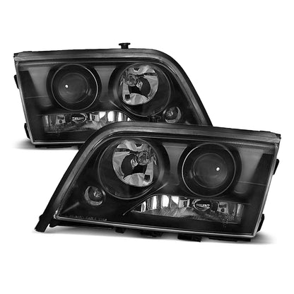 Scheinwerfer Schwarz passend für Mercedes W202 C-Klasse 06.93-06.00