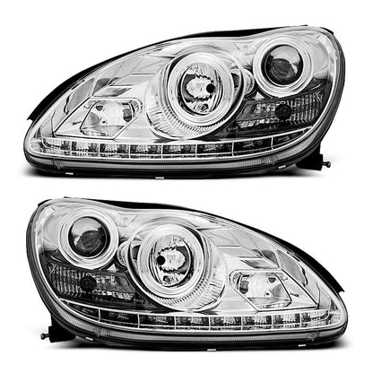 Scheinwerfer Tagfahrlicht Chrom passend für Mercedes W220 S-Klasse 09.98-05.05