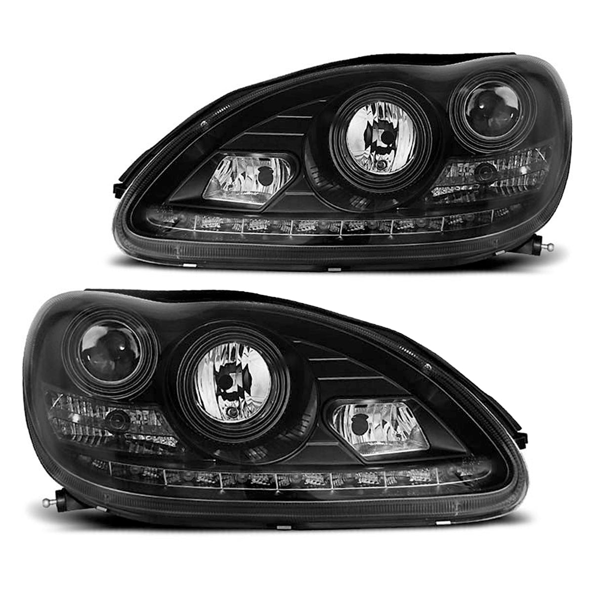 Scheinwerfer Tagfahrlicht Schwarz passend für Mercedes W220 S-Klasse 09.98-05.05