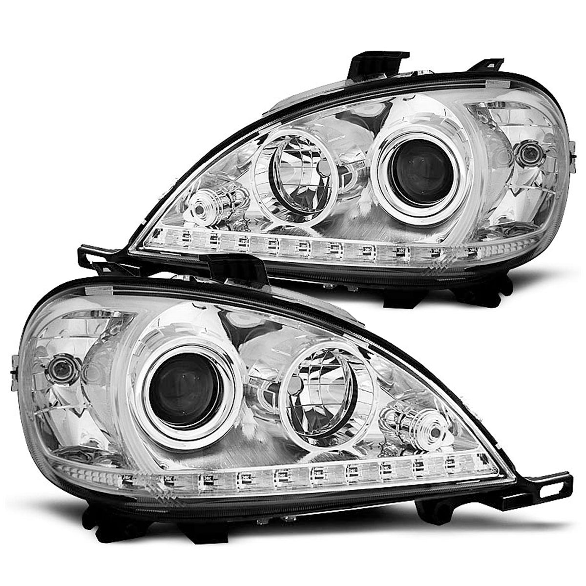Scheinwerfer Tagfahrlicht Chrom passend für Mercedes W163 ML M-Klasse 03.98-08.01
