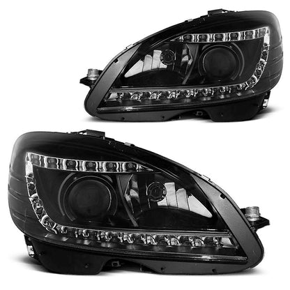 Xenon Scheinwerfer Tagfahrlicht Schwarz passend für Mercedes W204 07-10