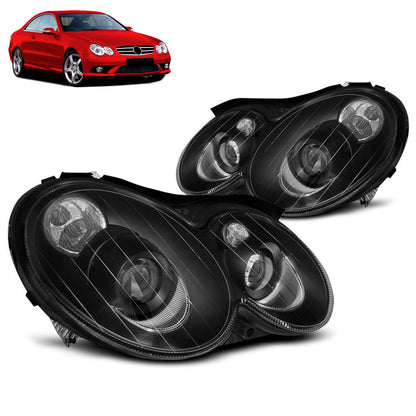 Scheinwerfer Schwarz passend für Mercedes CLK W209 03-10