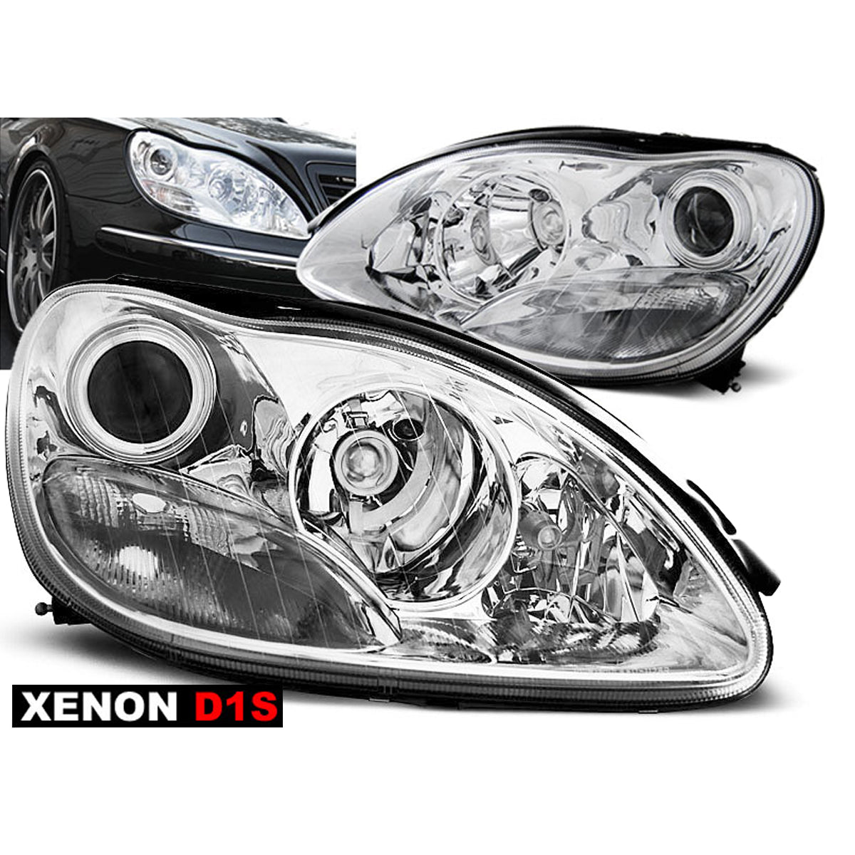Xenon Scheinwerfer Chrom passend für Mercedes W220 S-Klasse 09.98-02