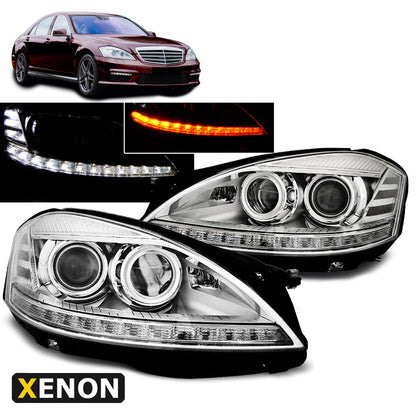Xenon Scheinwerfer Tagfahrlicht Chrom passend für Mercedes W221 05-09
